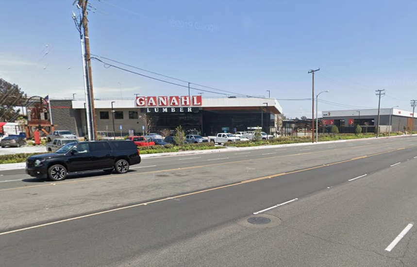 Ganahl Lumber's Costa Mesa location is seen in a Google Maps image.