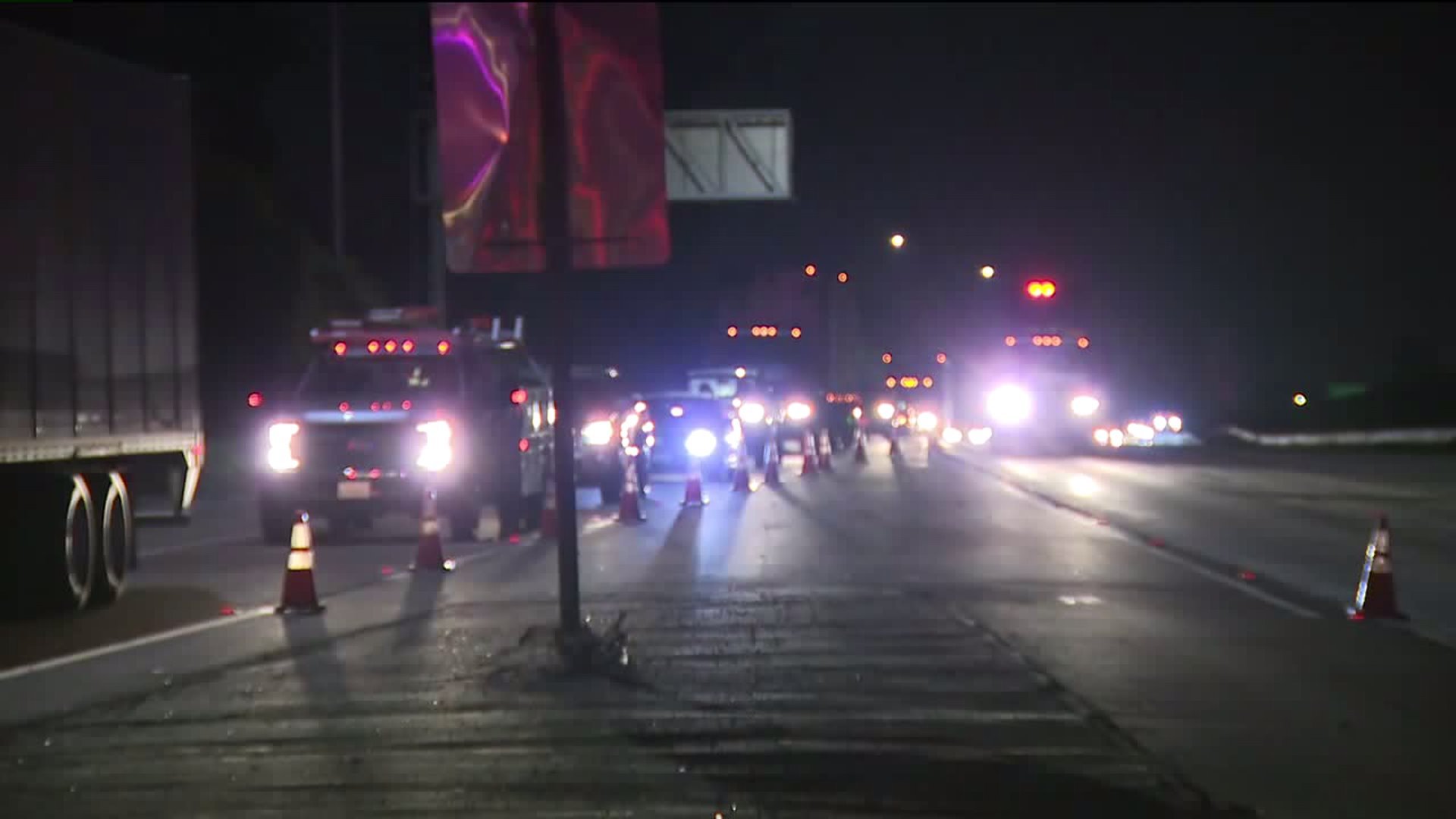 Traffic was diverted off the 5 Freeway in Carlsbad after a wrong-way crash killed two drivers, including a possible service member, on Jan. 14, 2020. (Credit: KSWB)