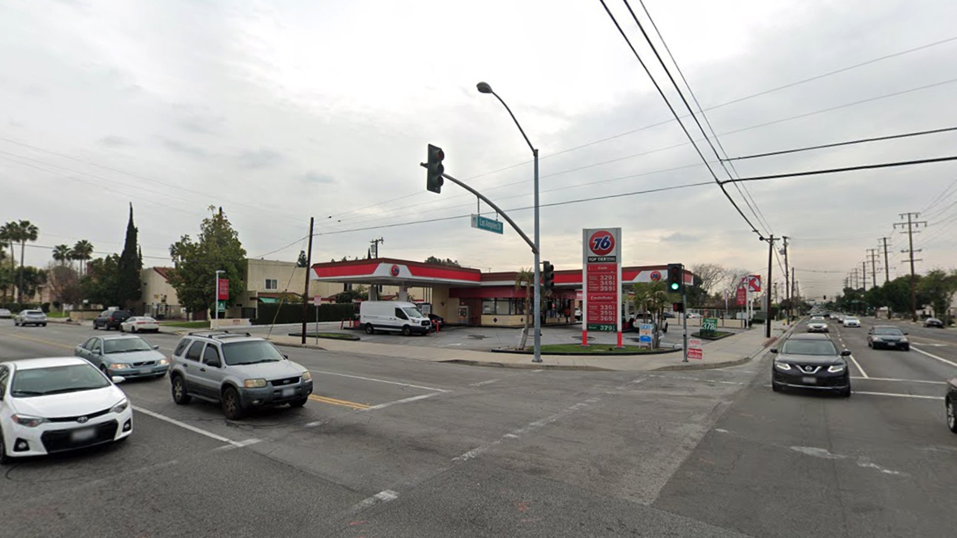 A 76 Station in the 13700 block of Los Angeles Street in Baldwin Park, as viewed in a Google Street View image.