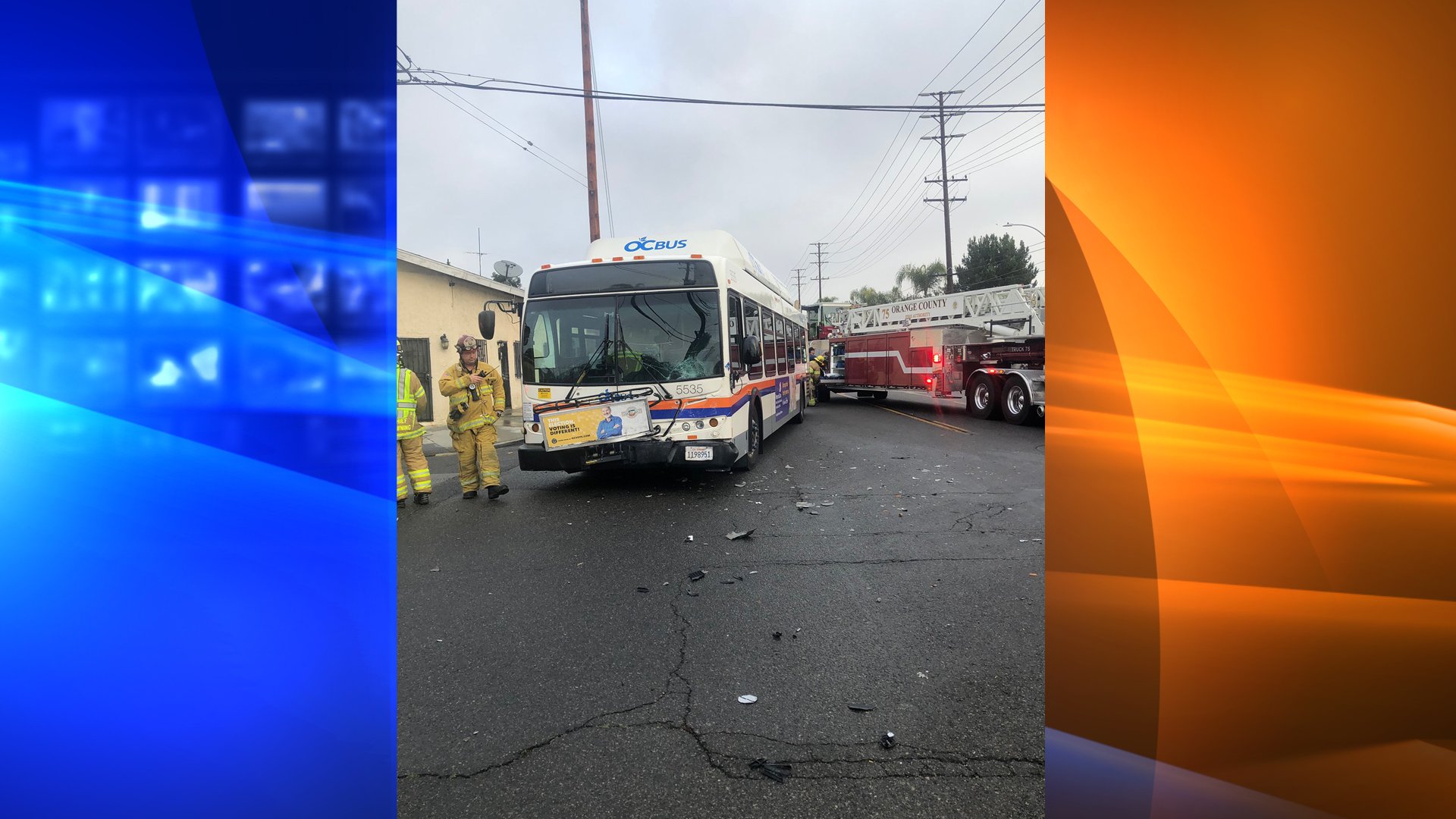 OCTA bus collision with an SUV on Jan. 17, 2020. (Credit: Santa Ana Police Dept.)