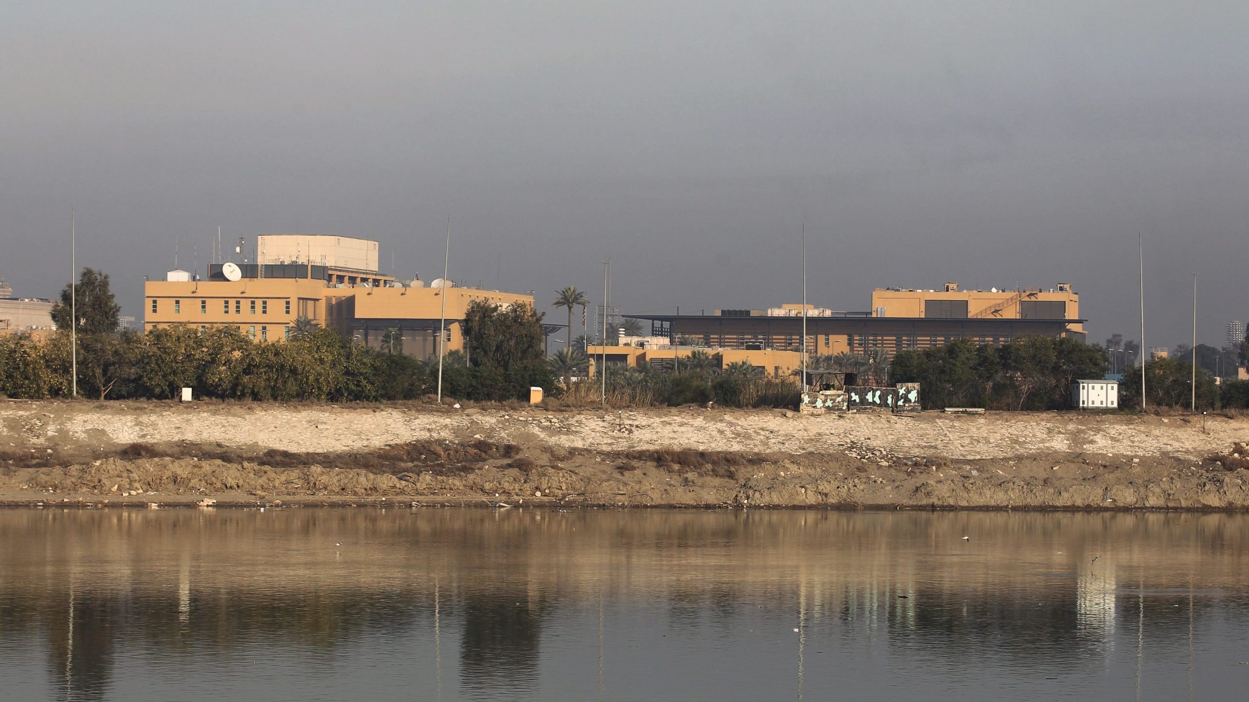 A general view shows the U.S. embassy across the Tigris river in Iraq's capital Baghdad on Jan. 3, 2020. (Credit: AHMAD AL-RUBAYE / AFP / Getty Images)