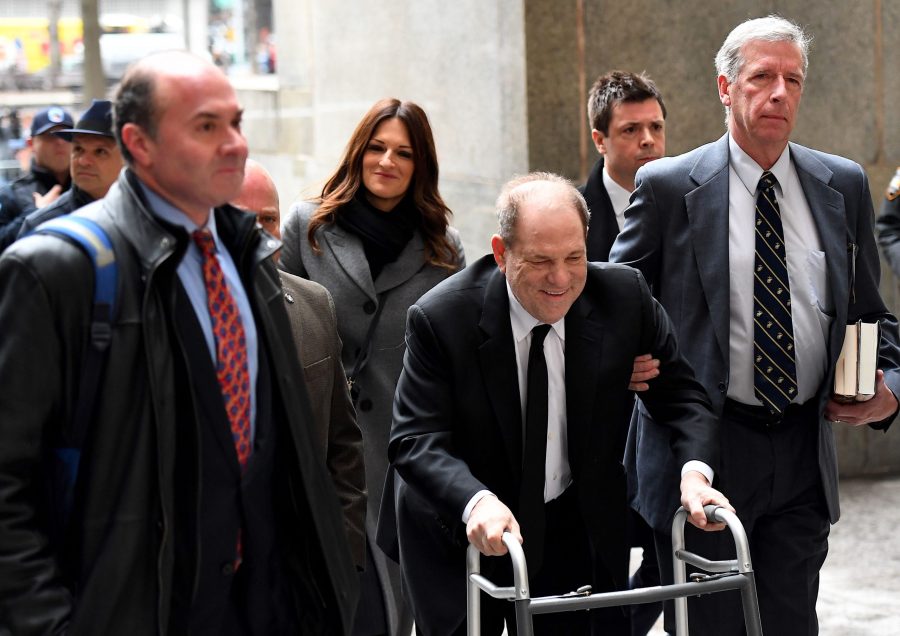 Harvey Weinstein arrives using a walker at the Manhattan Criminal Court, on January 6, 2020 in New York City. (Credit: JOHANNES EISELE/AFP via Getty Images)