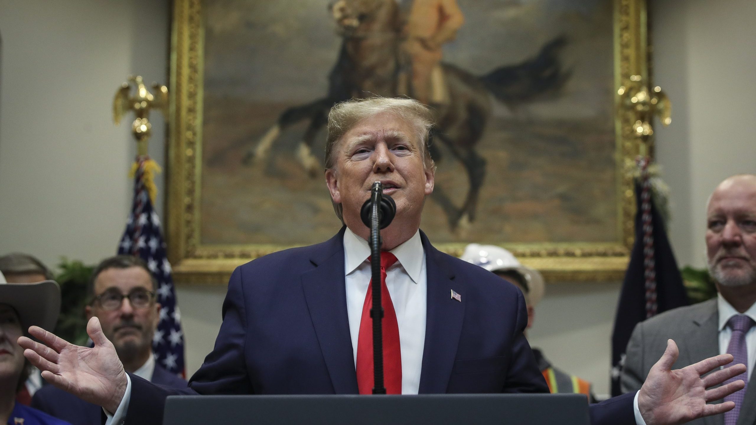 President Trump speaks during an event to unveil significant changes to the National Environmental Policy Act, in the Roosevelt Room of the White House on Jan. 9, 2020. (Credit: Drew Angerer/Getty Images)