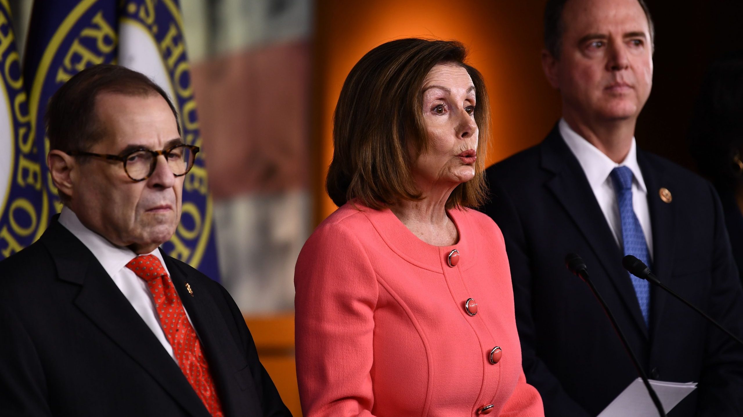 Speaker of the House Nancy Pelosi (D-CA) announces impeachment managers for the articles of impeachment against President Donald Trump on Capitol Hill on Jan. 15, 2020, in Washington, D.C. (Credit: BRENDAN SMIALOWSKI/AFP via Getty Images)