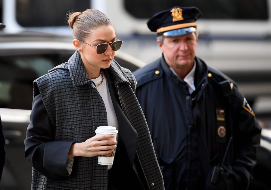 Model Gigi Hadid arrives at Manhattan Criminal Court, on Jan. 16, 2020, in New York City. Hadid was excused from serving as a juror in former film producer Harvey Weinstein's rape and sexual assault trial. (Credit: Johannes EISELE / AFP / Getty Images)