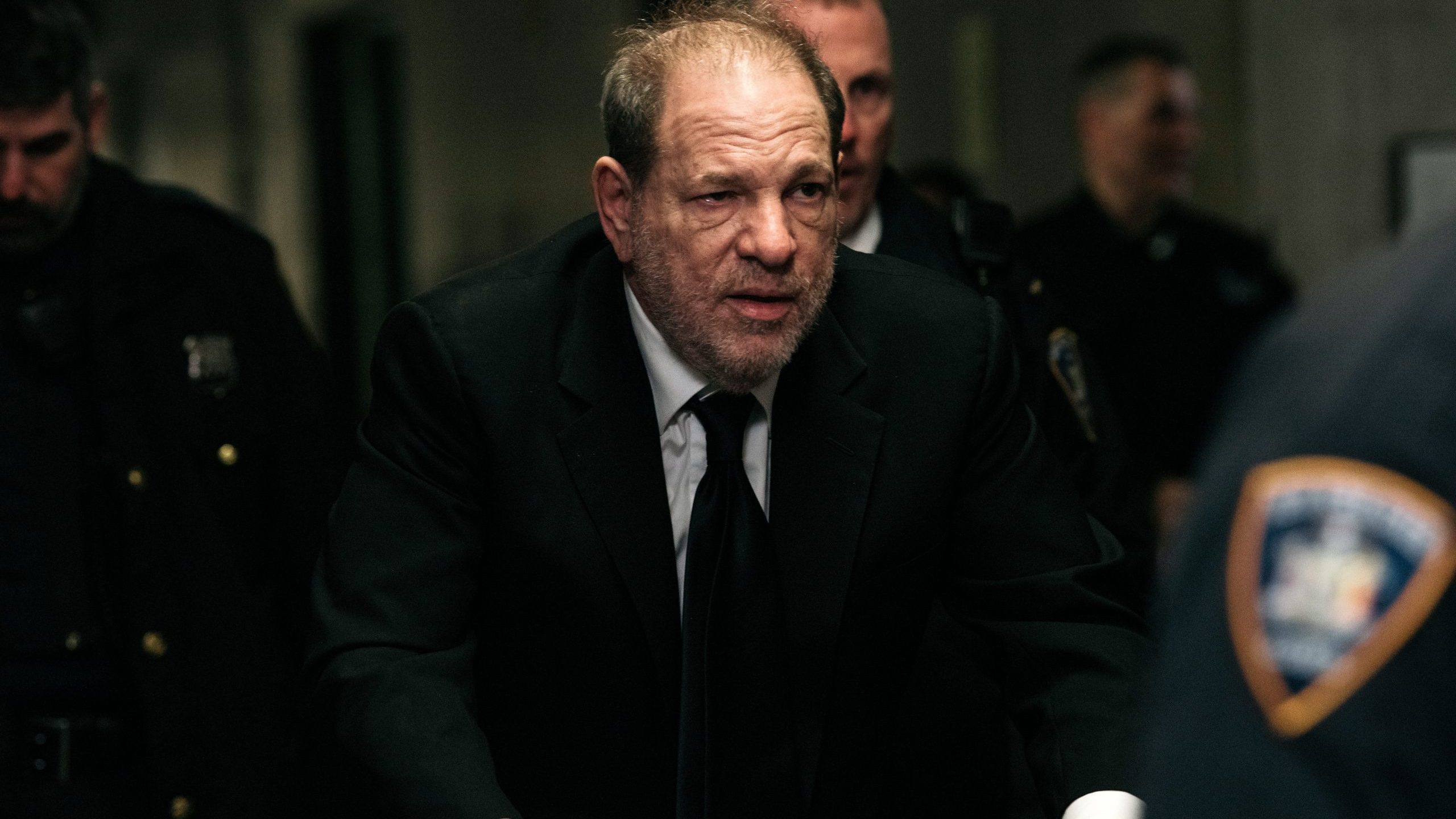 Harvey Weinstein enters New York City Criminal Court for his sex crimes trial on Jan. 16, 2020, in New York City. (Credit: Scott Heins/Getty Images)