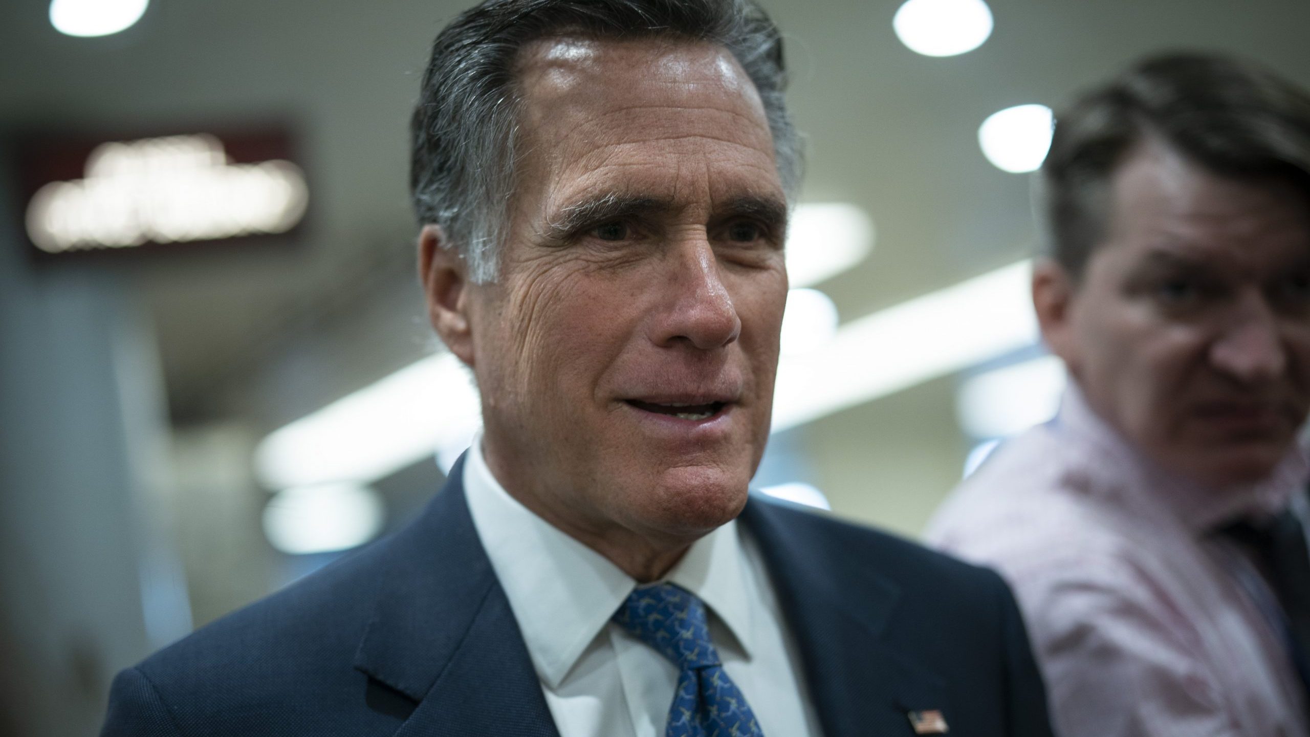 Sen. Mitt Romney (R-UT) walks through the Senate subway as he arrives for the impeachment trial of President Donald Trump, which resumes at the U.S. Capitol Jan. 23, 2020, in Washington, D.C. (Credit: Drew Angerer/Getty Images)