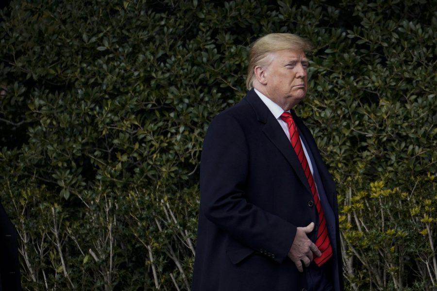 Donald Trump arrives for a signing ceremony for on the South Lawn of the White House on Jan. 29, 2020, in Washington, DC. (Credit: Drew Angerer/Getty Images)