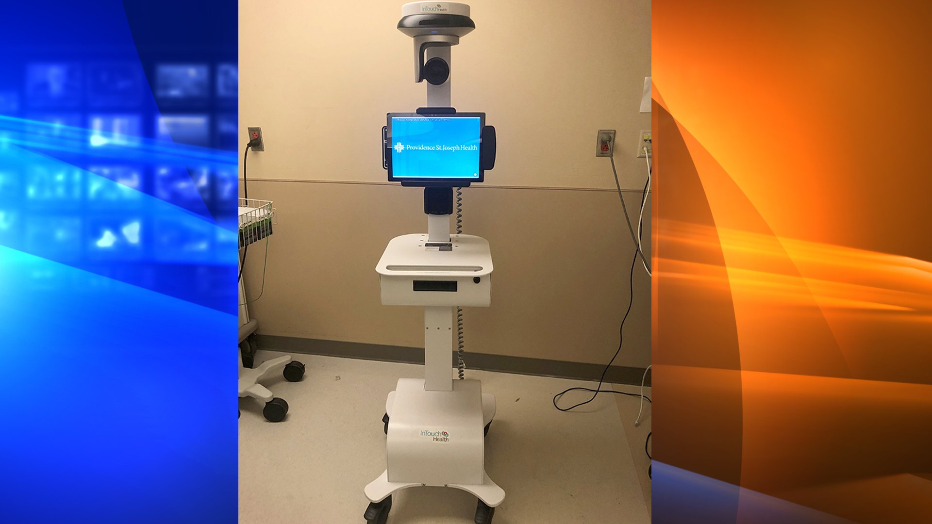 Doctors are using a robot to communicate with the man from outside the isolation area. (Credit: CNN)