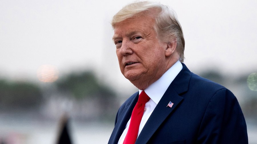 President Donald Trump disembarks from Air Force One upon arrival at Miami International Airport in Miami pm Jan. 23, 2020. (Credit: SAUL LOEB/AFP via Getty Images)