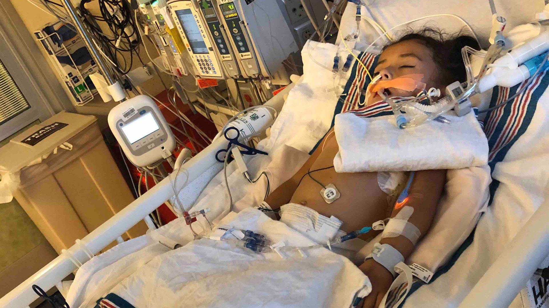 Aliyah Cardoza, 3, was hospitalized with a strain of the Coronavirus on Dec. 23, 2019. (Credit: GoFundMe)