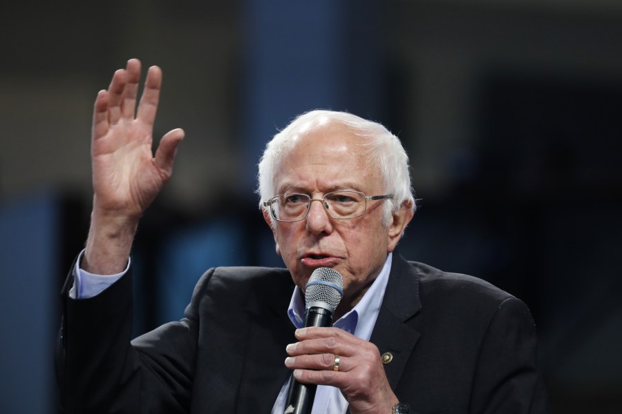 Bernie Sanders speaks to supporters on Feb. 27, 2020, in Spartanburg, South Carolina. (Spencer Platt/Getty Images)