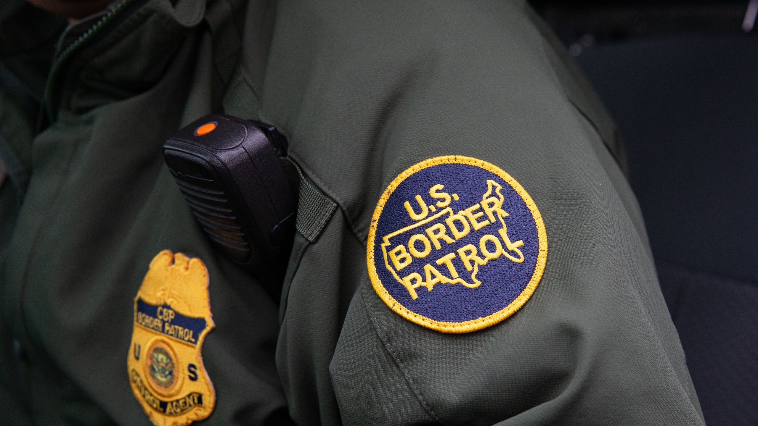 This photo shows a U.S. Border Patrol patch on a border agent's uniform in McAllen, Texas, on Jan. 15, 2019. (Credit: SUZANNE CORDEIRO/AFP via Getty Images)