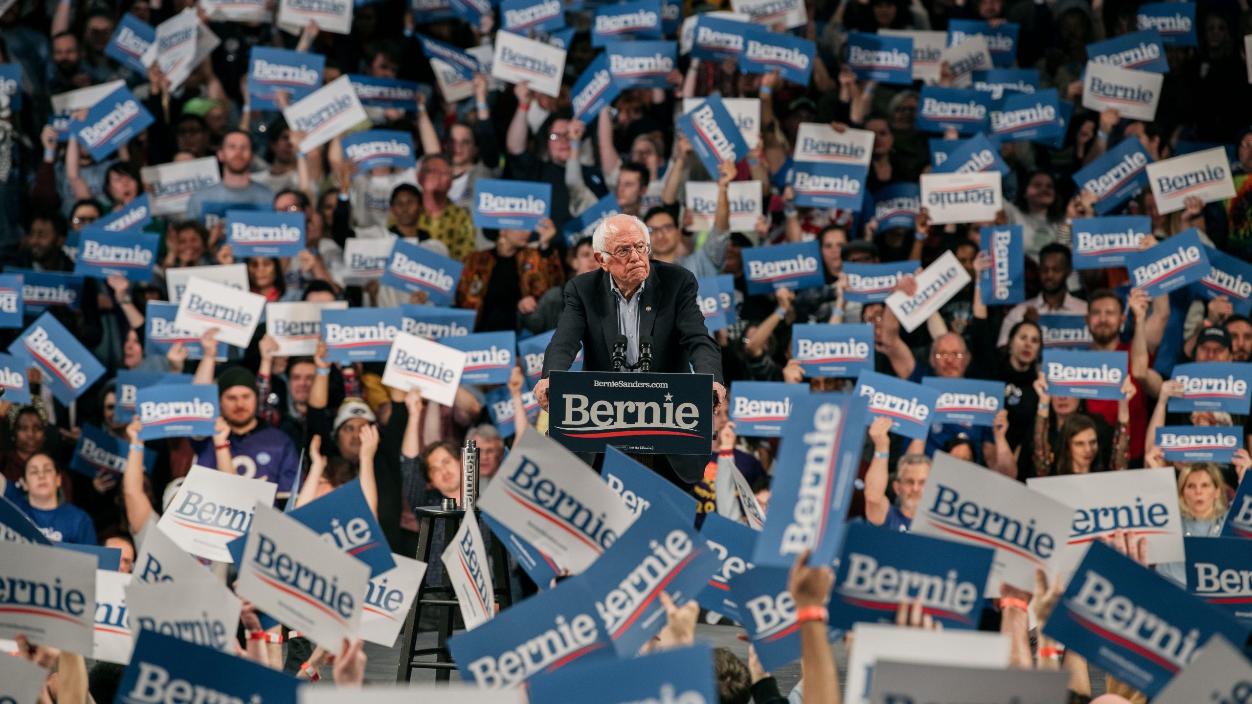 Democratic presidential candidate Sen. Bernie Sanders speaks at a campaign rally at the University of Minnesota in Minneapolis on Nov. 3, 2019. (Credit: Scott Heins / Getty Images)