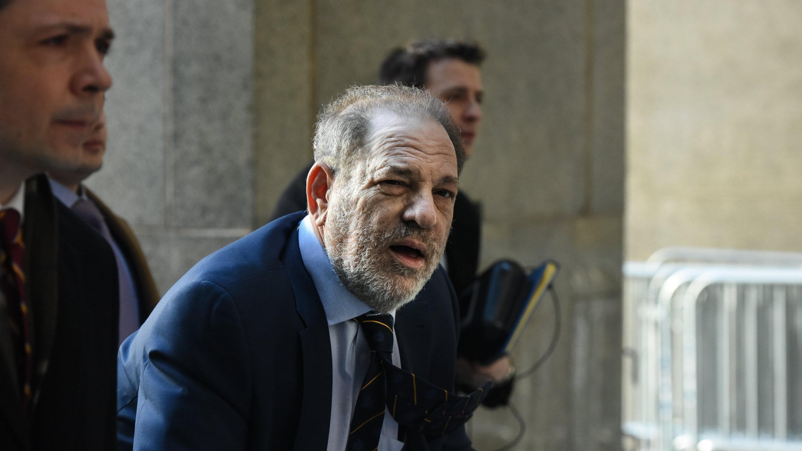 Movie producer Harvey Weinstein arrives for his sexual assault trial at New York Criminal Court on Feb. 14, 2020, in New York City. (Credit: Stephanie Keith/Getty Images)