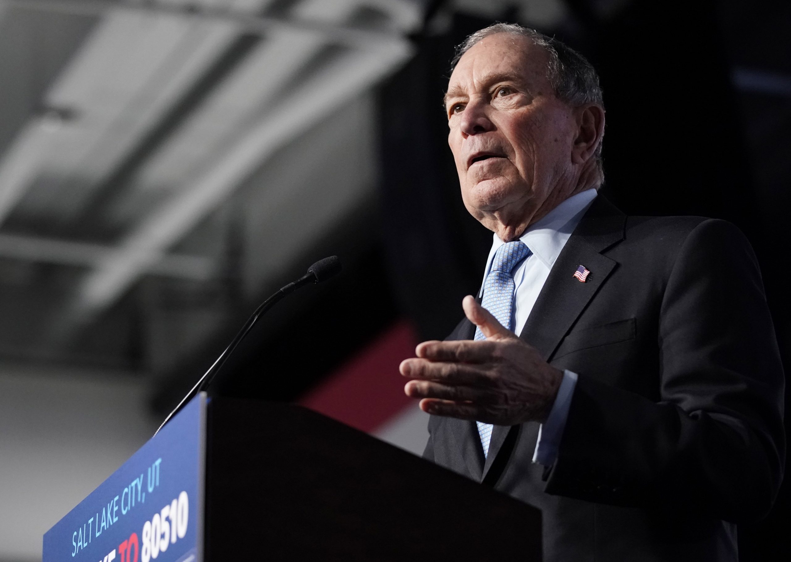 Democratic presidential candidate, former New York City Mayor Mike Bloomberg speaks to supporters at a rally on Feb. 20, 2020, in Salt Lake City, Utah. (Credit: George Frey/Getty Images)