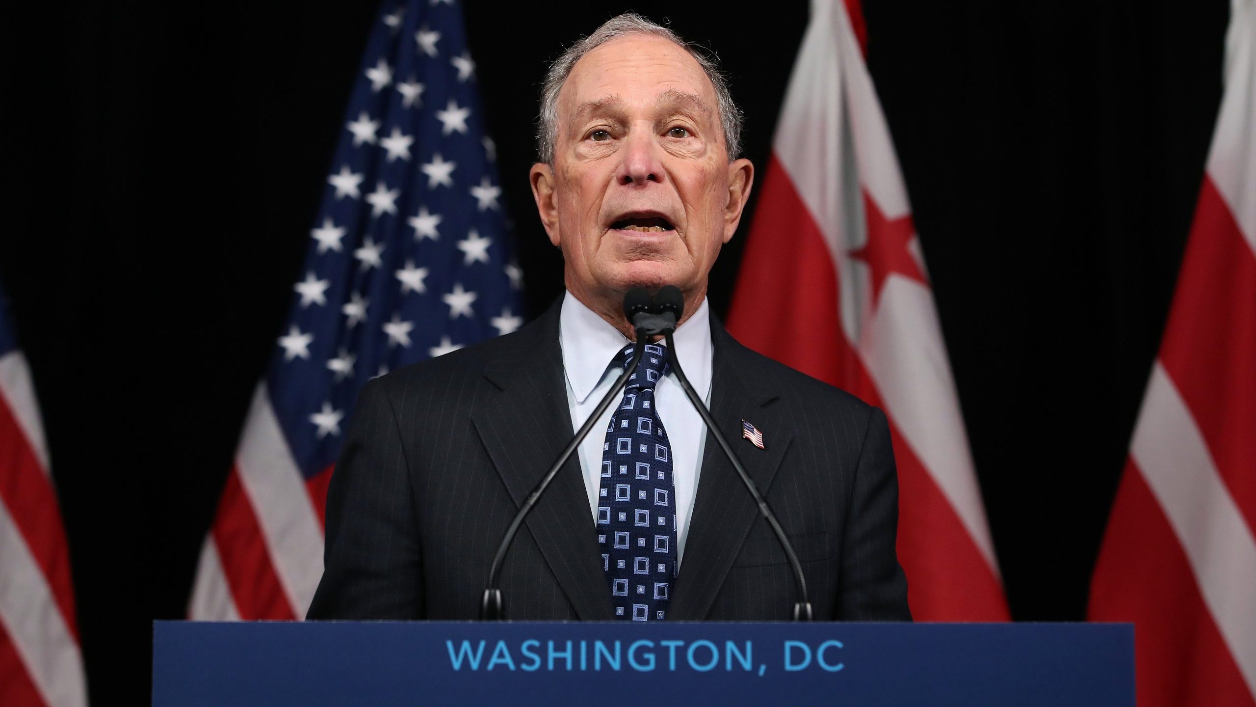 Democratic presidential candidate Michael Bloomberg speaks about affordable housing during a campaign event where he received an endorsement from District of Columbia Mayor, Muriel Bowser, on Jan. 30, 2020, in Washington, DC. (Credit: Mark Wilson/Getty Images)