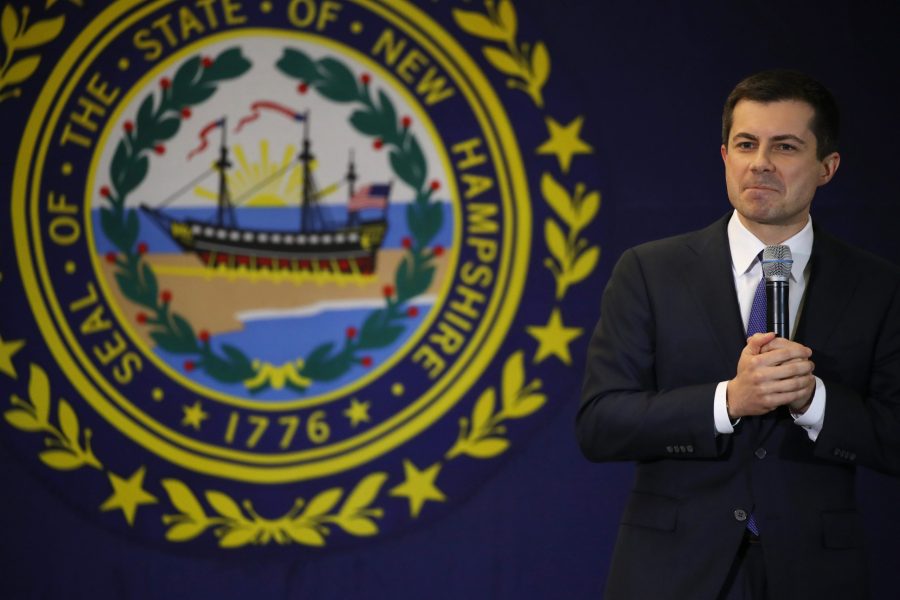 Democratic presidential candidate, South Bend, Indiana Mayor Pete Buttigieg speaks to supporters on Feb. 4, 2020, in Laconia, New Hampshire.(Credit: Spencer Platt/Getty Images)