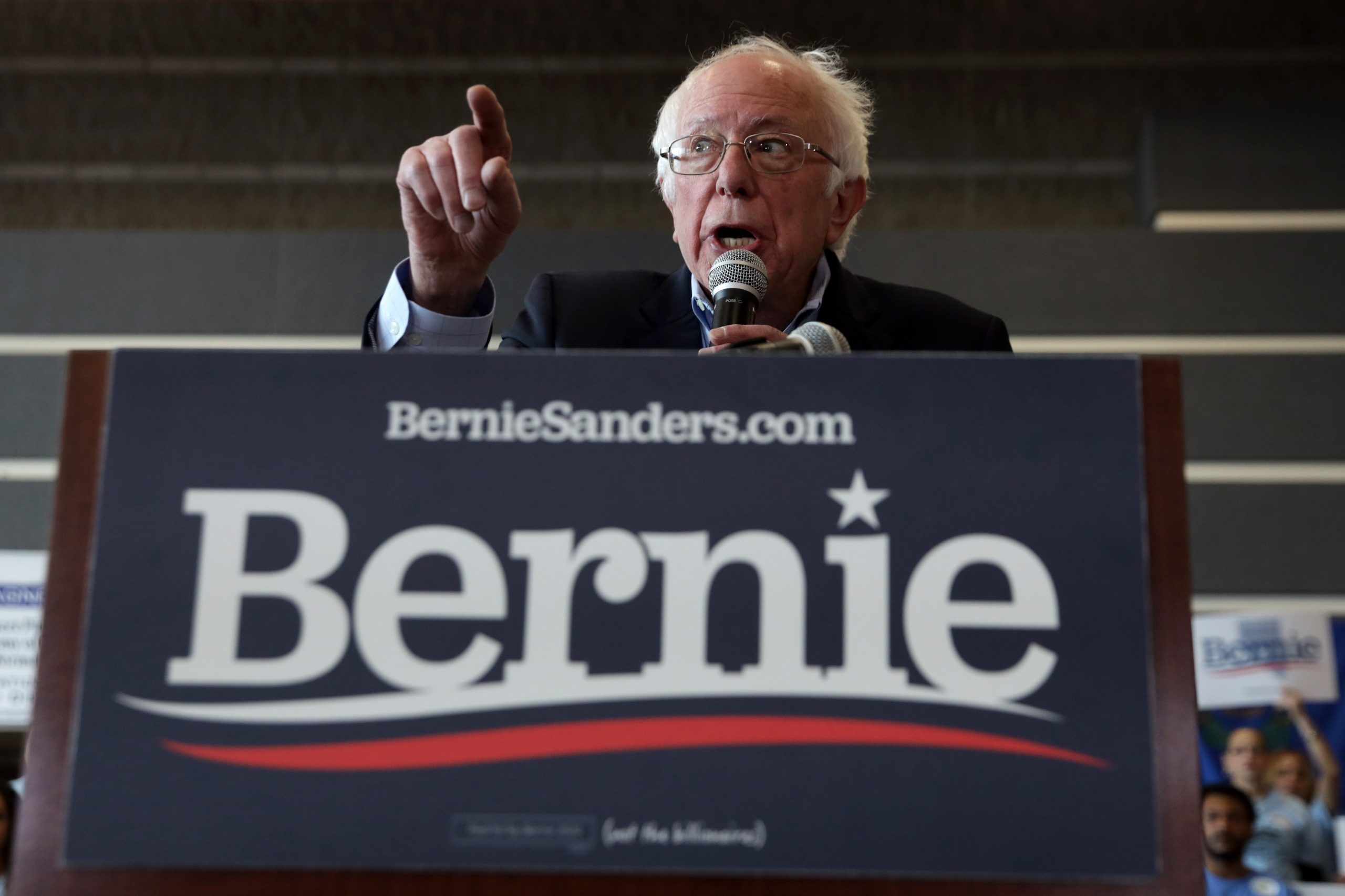 Democratic presidential candidate Sen. Bernie Sanders (I-VT) speaks during a “Get Out the Early Vote Rally” at Desert Pines High School Feb. 15, 2020, in Las Vegas, Nevada. (Credit: Alex Wong/Getty Images)