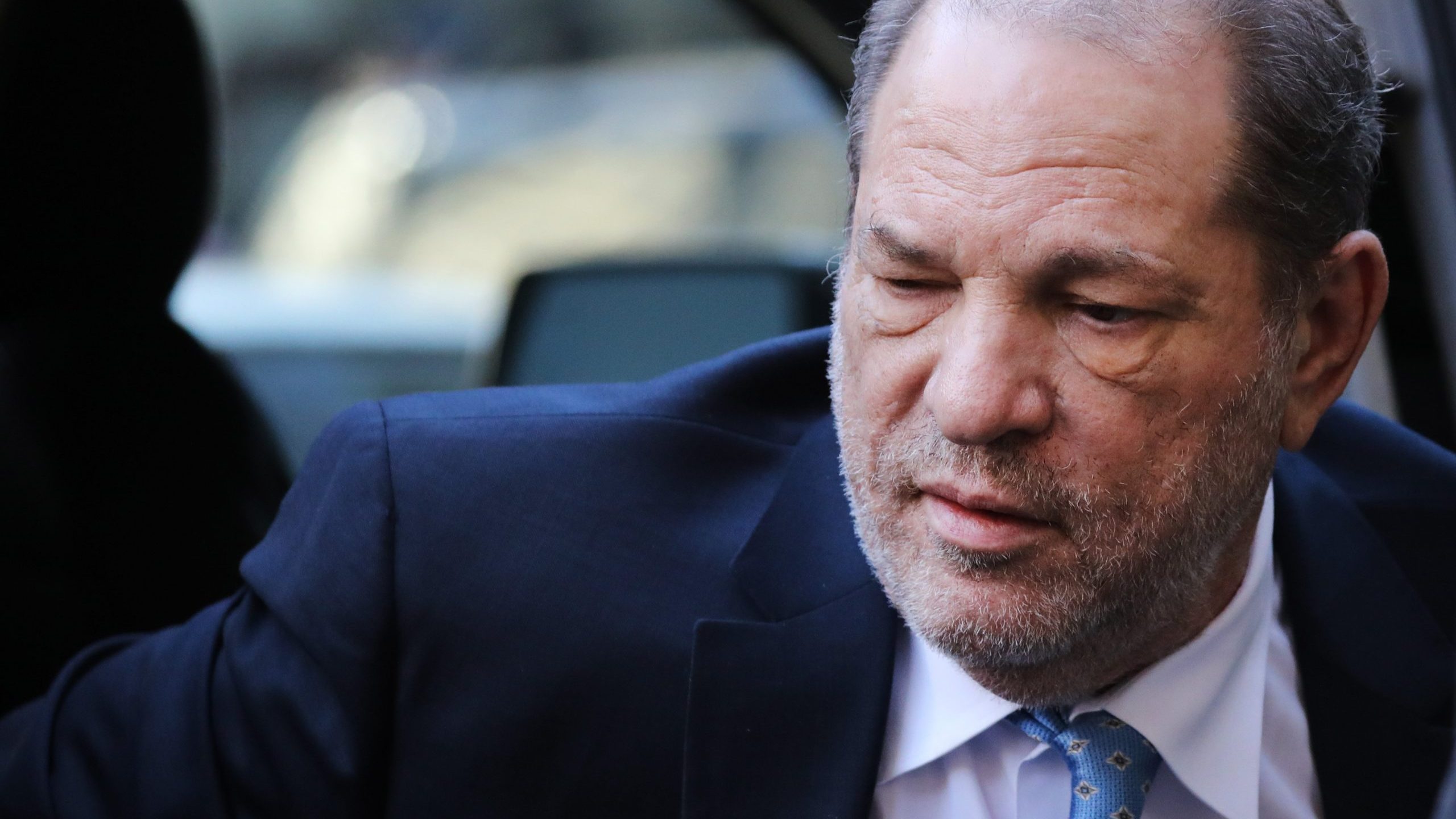 Harvey Weinstein enters a Manhattan court house as a jury continues with deliberations in his trial on Feb. 24, 2020, in New York City. (Spencer Platt/Getty Images)