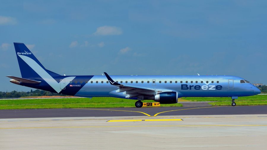 An aircraft with Breeze Airways, an airline started by the founder of JetBlue and expected to debut in 2020, appears in this photo. (Credit: Breeze Airways via CNN)