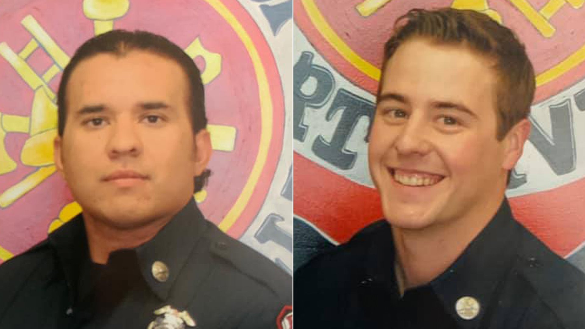 Porterville Fire Department Capt. Raymond Figueroa, left, and firefighter Patrick Jones appear in photos released by the agency on Feb. 19 2020.