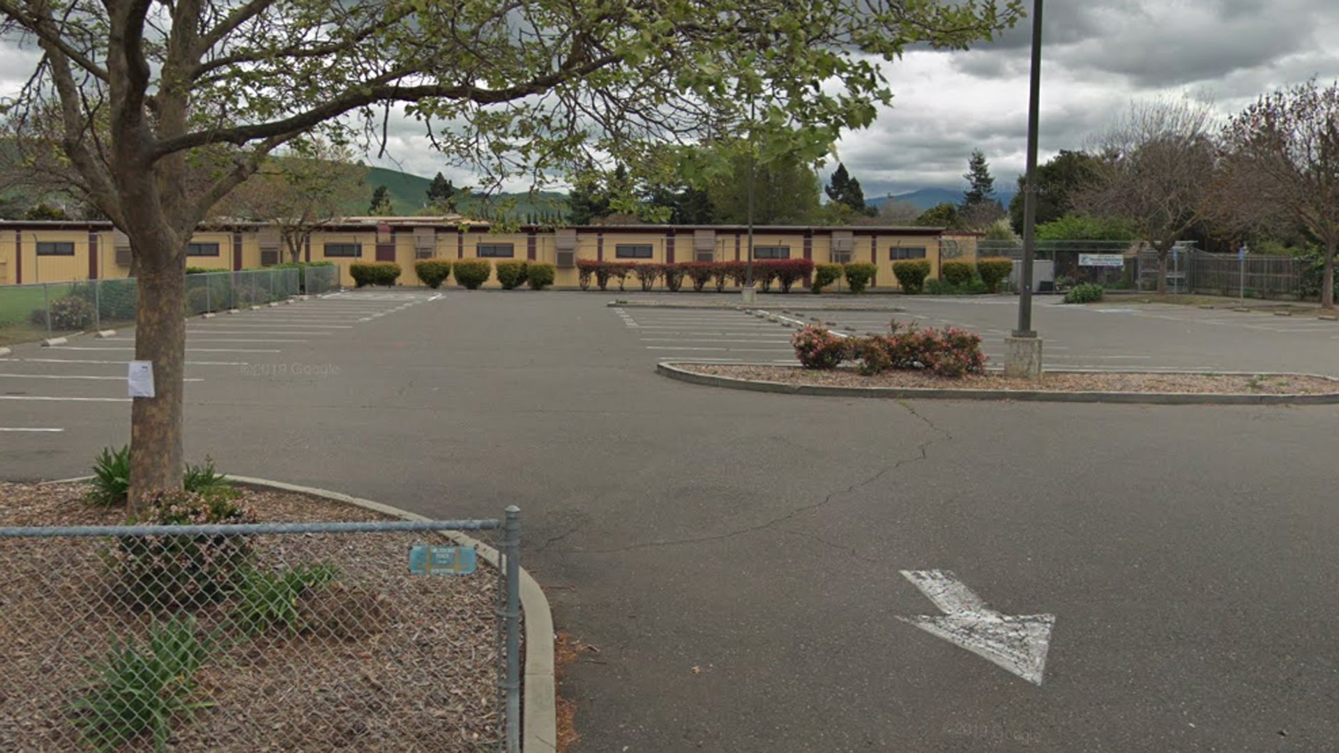 The shooting happened in the parking lot of Searles Elementary School, seen in this Google Maps image.