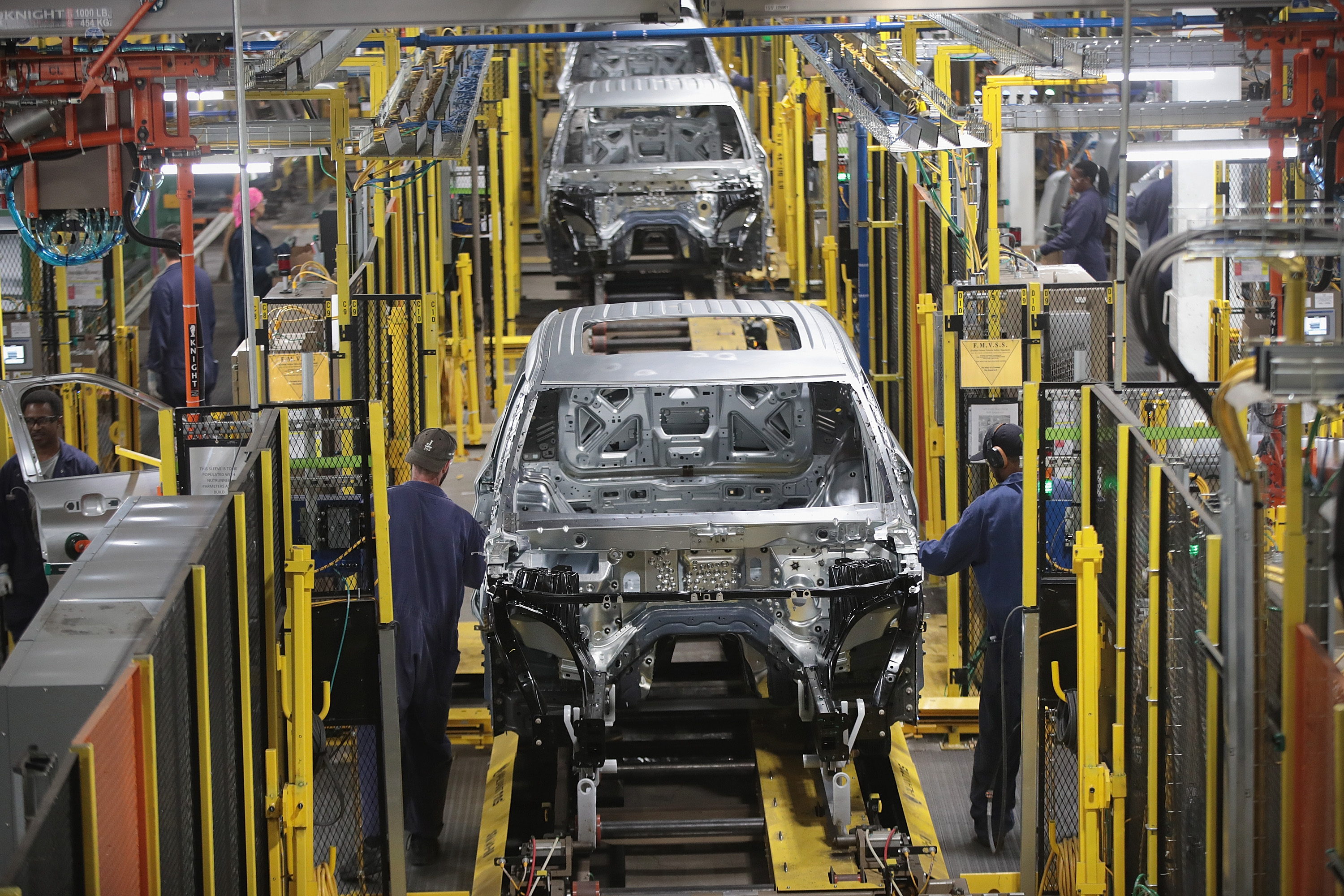 Workers assemble Ford vehicles at the Chicago Assembly Plant on June 24, 2019 in Chicago, Illinois. (Scott Olson/Getty Images)