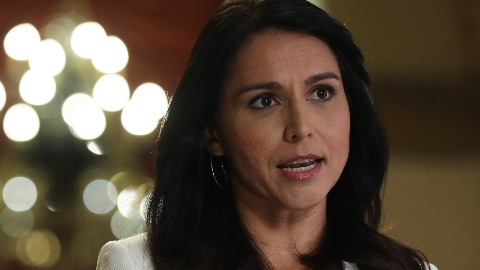 Rep. Tulsi Gabbard (D-HI) speaks during an interview at the U.S. Capitol on Jan. 9, 2020. (Alex Wong/Getty Images)