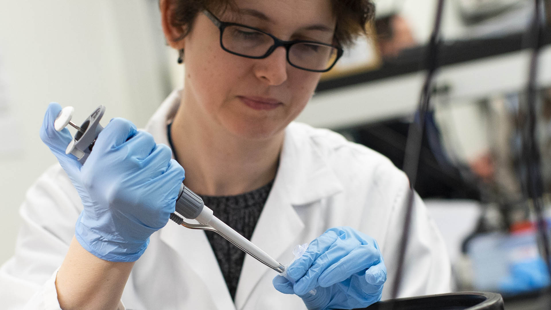 A researcher works in a lab that is developing a test for the coronavirus in Nutley, New Jersey on Feb. 28, 2020. (Kena Betancur / Getty Images)