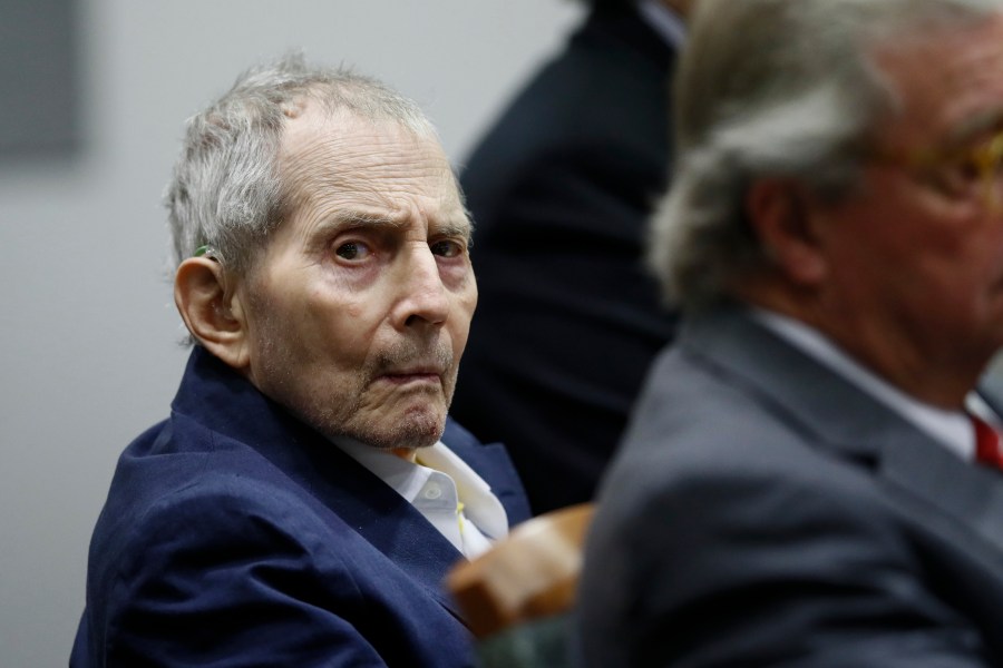 New York real estate scion Robert Durst appears in court during opening statements in his murder trial in Los Angeles on March 4, 2020. (Etienne Laurent / Getty Images)