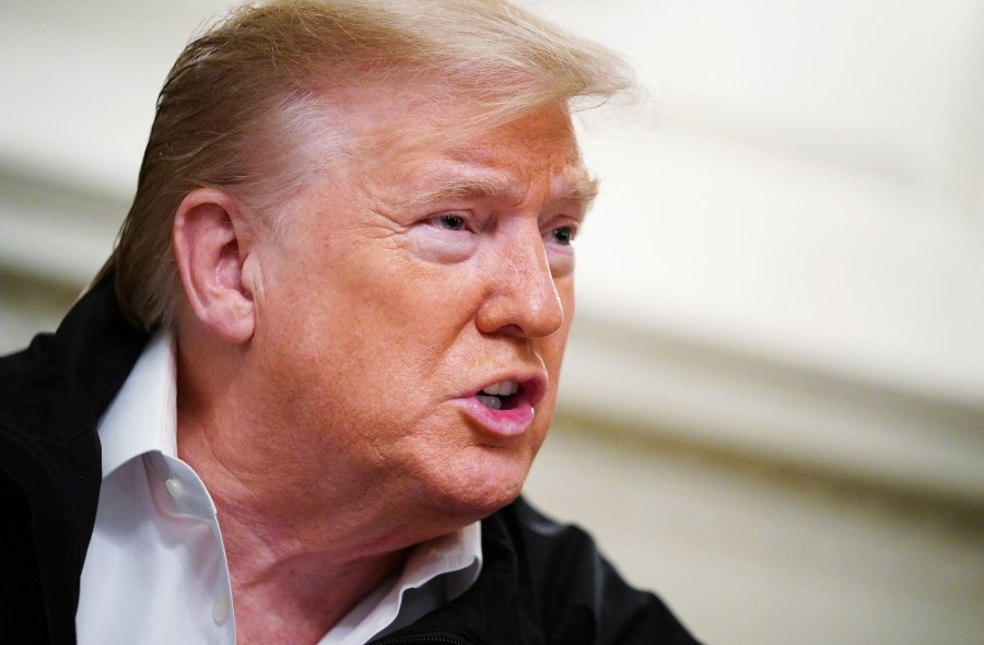 U.S. President Donald Trump speaks to the press after signing an $8 billion emergency funding bill to combat COVID-19, coronavirus, in the Diplomatic Room of the White House in Washington, D.C., on March 6, 2020. (MANDEL NGAN/AFP via Getty Images)