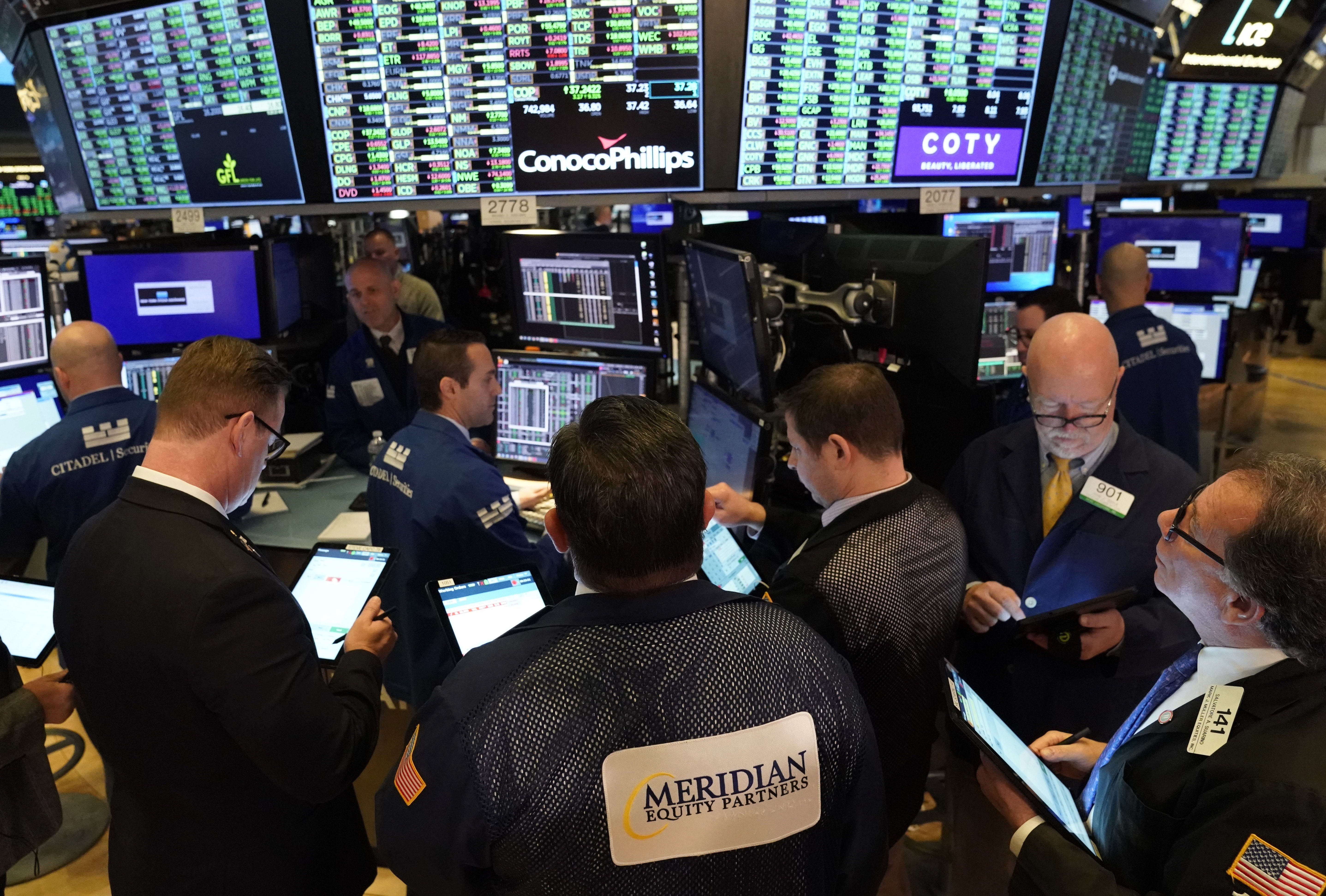 Traders work on the floor of the New York Stock Exchange during the opening bell on March 10, 2020 in New York. (TIMOTHY A. CLARY/AFP via Getty Images)