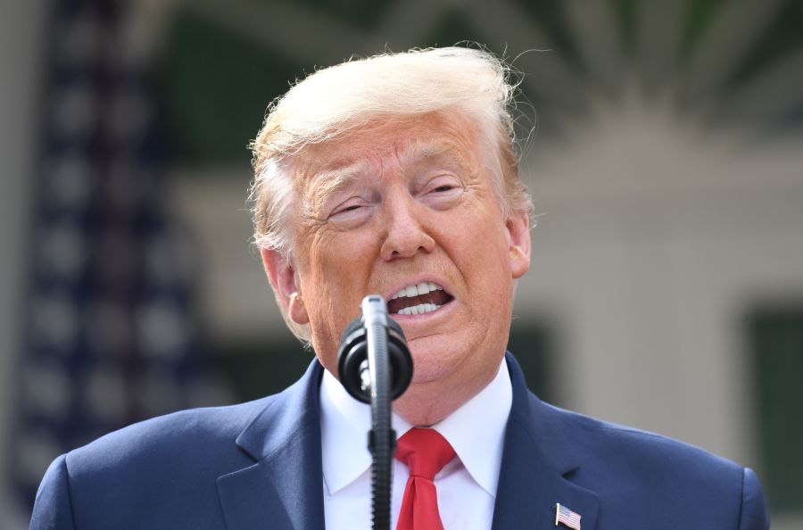 President Donald Trump speaks at a press conference on COVID-19 in the Rose Garden of the White House on March 13, 2020. Trump declared the novel coronavirus a national emergency. (SAUL LOEB/AFP via Getty Images)