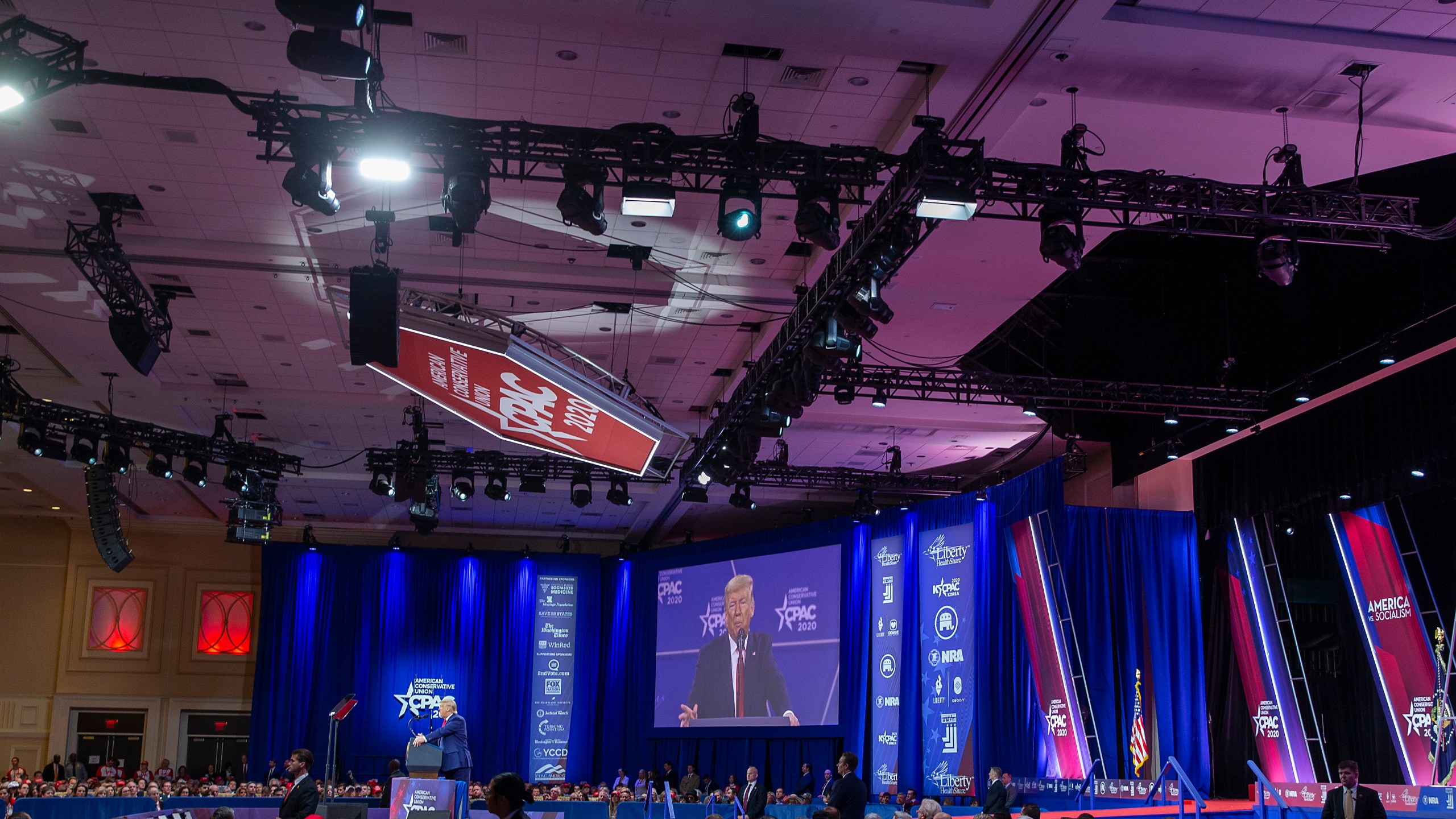 Donald Trump speaks during the annual Conservative Political Action Conference (CPAC) at Gaylord National Resort & Convention Center on Feb. 29, 2020 in National Harbor, Maryland. (Tasos Katopodis/Getty Images)