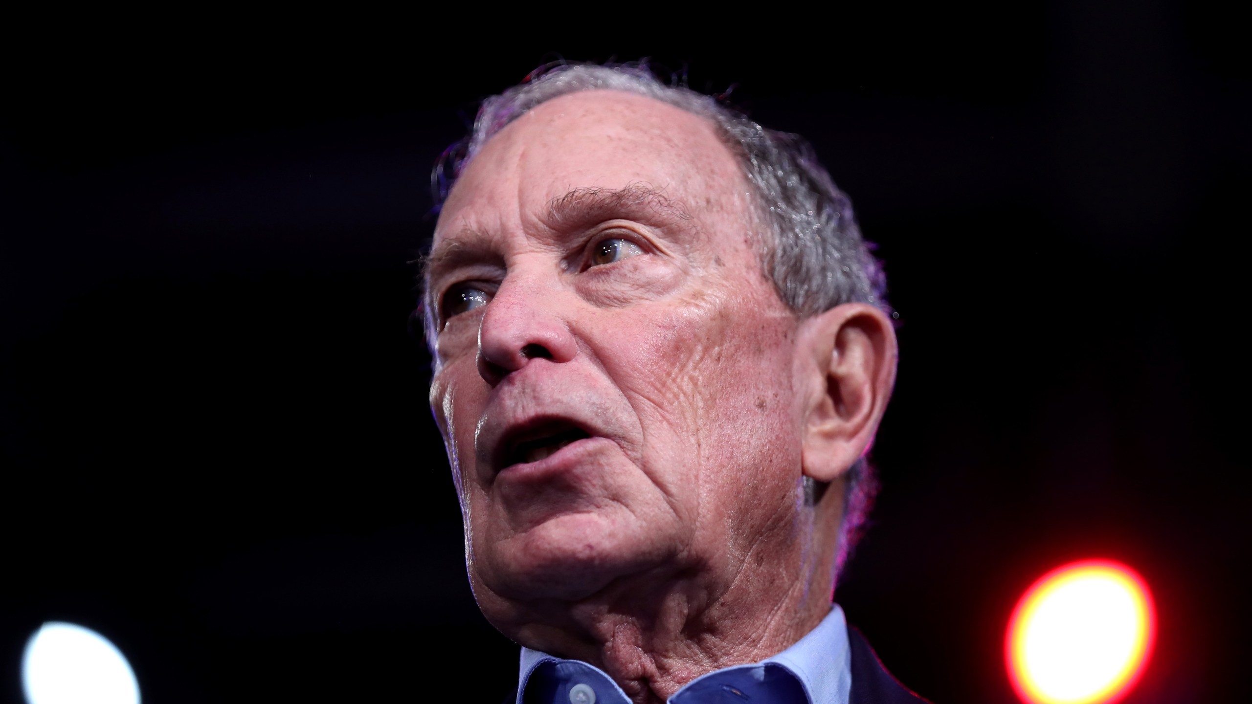 Mike Bloomberg speaks at his Super Tuesday night event on March 3, 2020 in West Palm Beach, Florida. (Joe Raedle/Getty Images)