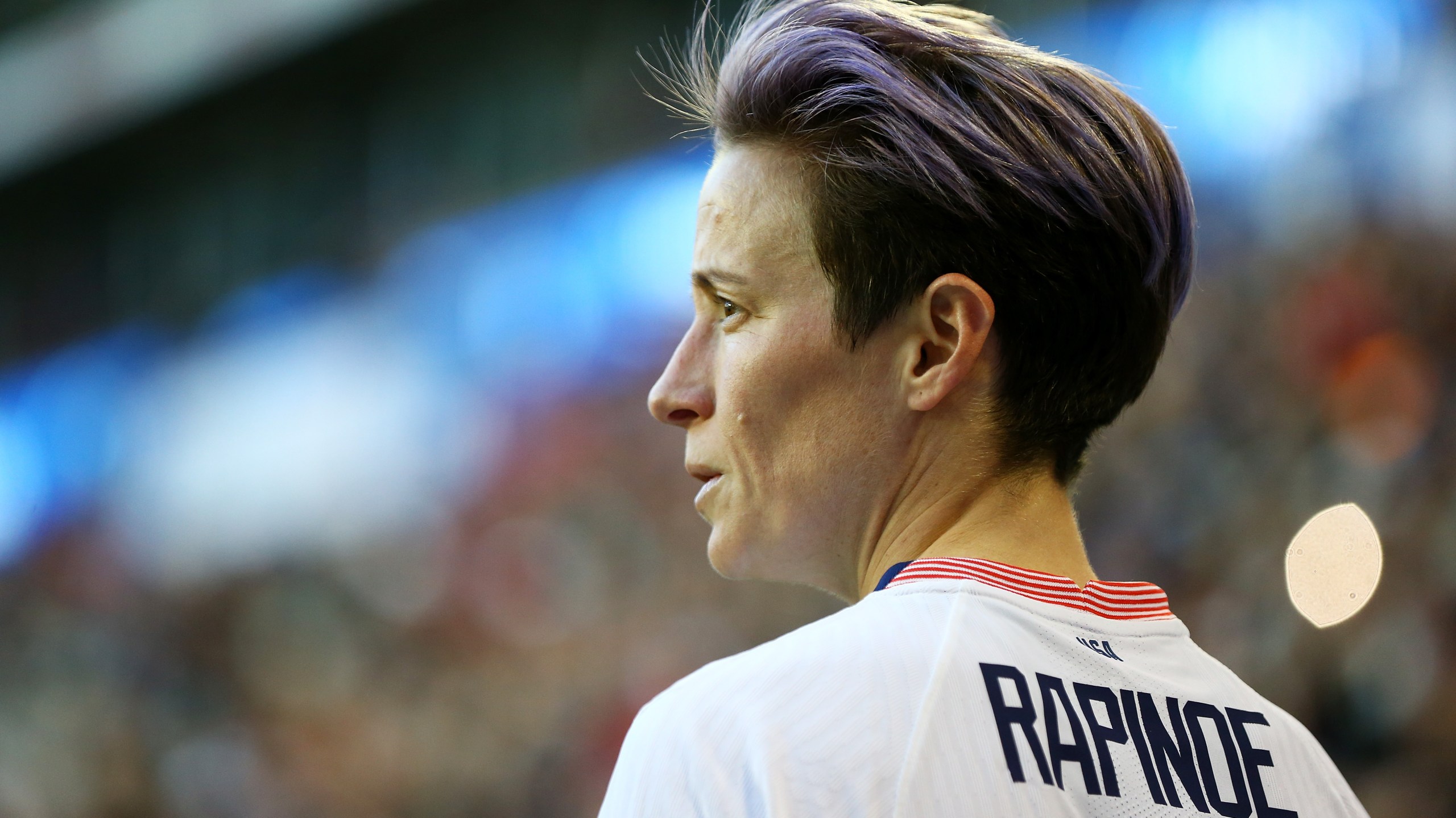 U.S. player Megan Rapinoe plays in a match against Spain at Red Bull Arena on March 8, 2020 in Harrison, New Jersey. (Mike Stobe/Getty Images)