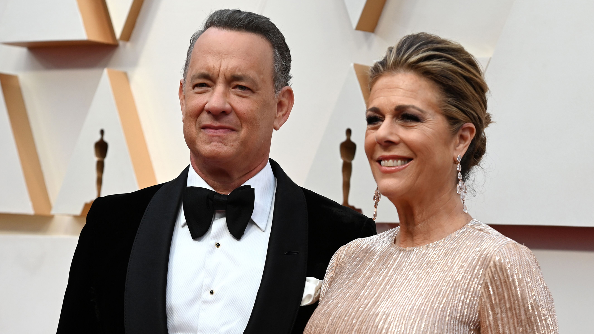 Tom Hanks and Rita Wilson arrive for the 92nd Oscars at the Dolby Theatre in Hollywood, California on Feb. 9, 2020. (ROBYN BECK/AFP via Getty Images)