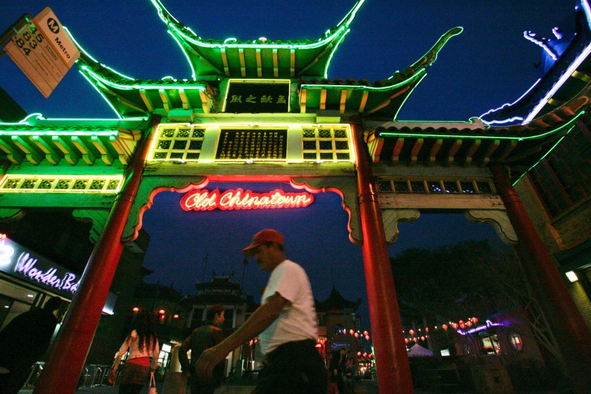 A man walks in Chinatown in Los Angeles in this undated photo. (Mel Melcon / Los Angeles Times)