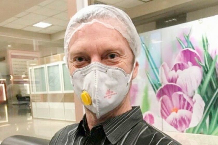 Navy veteran Michael White is seen in Mashhad, Iran, on March 19, 2020, in a photo provided by his family.