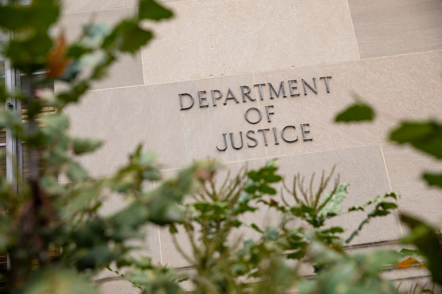 The Justice Department building on a foggy morning on December 9, 2019 in Washington, DC. (Samuel Corum/Getty Images)