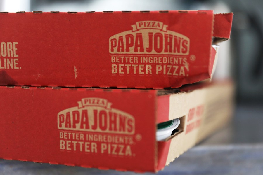 In this photo illustration, a Papa John's pizza box is seen on July 11, 2018 in Miami, Florida. (Joe Raedle/Getty Images)