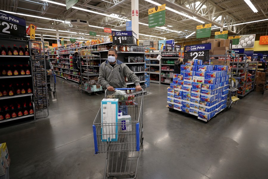 Americans across the country are stocking up on hand sanitizer, cleaning wipes, toilet paper and other products to prepare for the spread of coronavirus. A person wears a face mask as a precaution against coronavirus in New York on March 2, 2020. (Tayfun Coskun/Anadolu Agency/Getty Images)