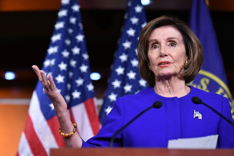 House Speaker Nancy Pelosi speaks during her weekly press conference at the US Capitol in Washington, DC on Feb. 13, 2020. (Mandel Ngan/AFP via Getty Images)