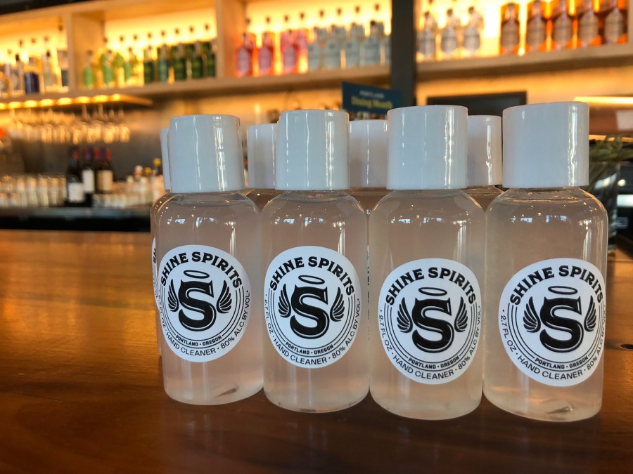 Shine Spirits shared an image of their house made hand cleaner. (Shine Spirits/Twitter)