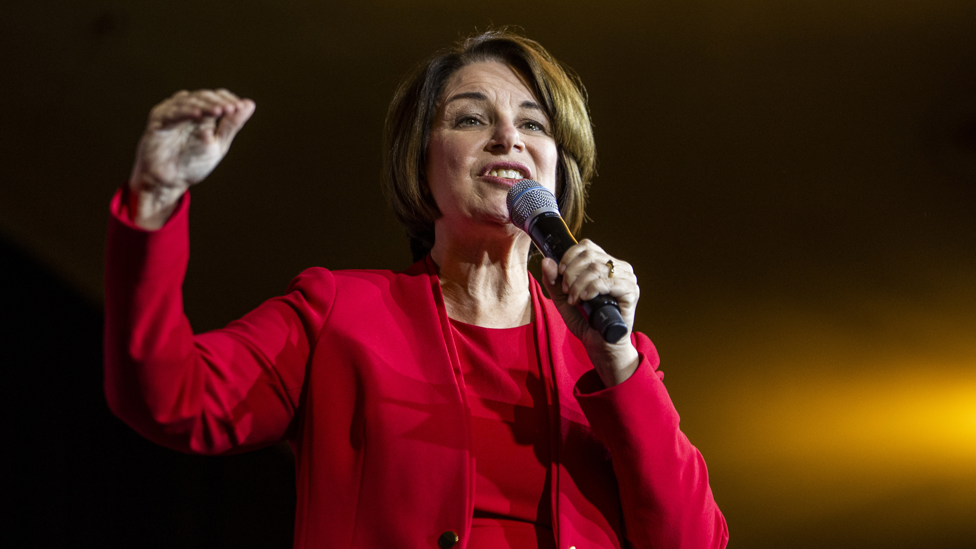 Democratic Presidential Candidate Sen. Amy Klobuchar (D-MN) speaks during a campaign rally at the Altria Theatre on February 29, 2020 in Richmond, Virginia. (Zach Gibson/Getty Images)