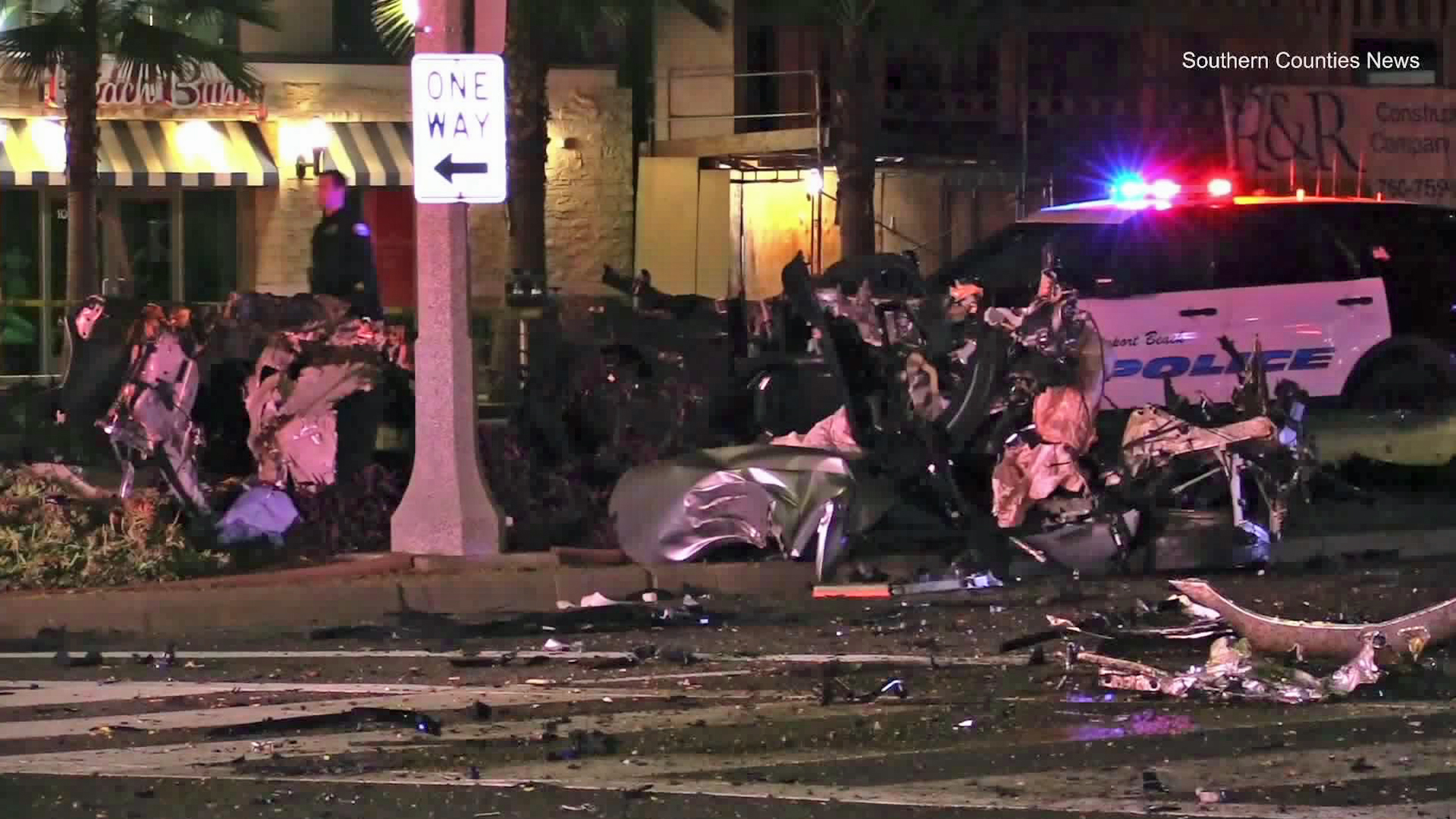 Police investigate a deadly crash scene on March 3, 2020. (Credit: Southern Counties News)