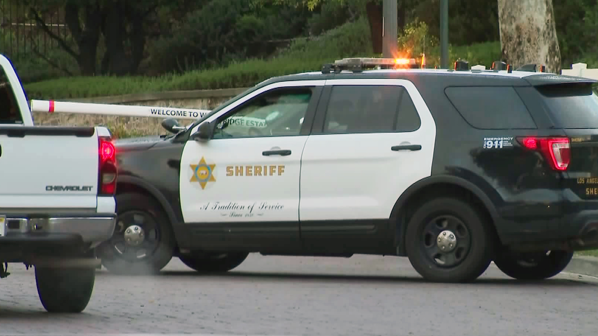 Deputies respond to a death investigation in the Stevenson Ranch area on March 11, 2020. (KTLA)