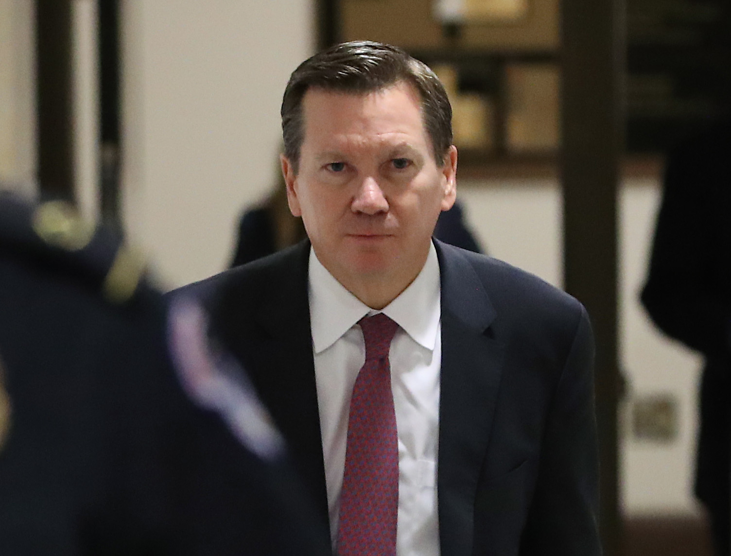 Michael Atkinson, Inspector General of the Intelligence Community, leaves a meeting in the U.S. Capitol October 4, 2019 in Washington, DC. (Mark Wilson/Getty Images)