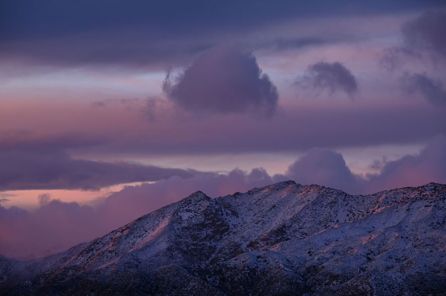 Snow blankets the Angeles National Forest north of Los Angeles on Dec. 26, 2019, after a cold winter storm brought heavy rain, snow and strong winds to much of southern California. (Robyn Beck / AFP / Getty mages)